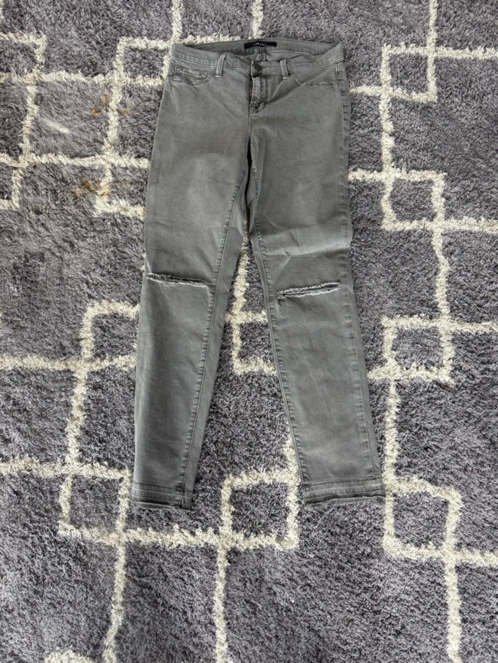 J Brand Women's Gray Skinny Jeans with Knee Distress